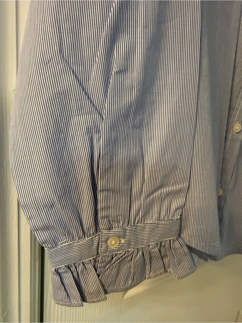 J. Crew Light Blue Ruffle Collar Button-Front Blouse - Picture 5 of 5